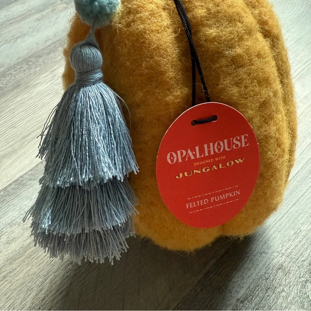 Opalhouse Mustard Felted Pumpkin with Tassel NEW Fall